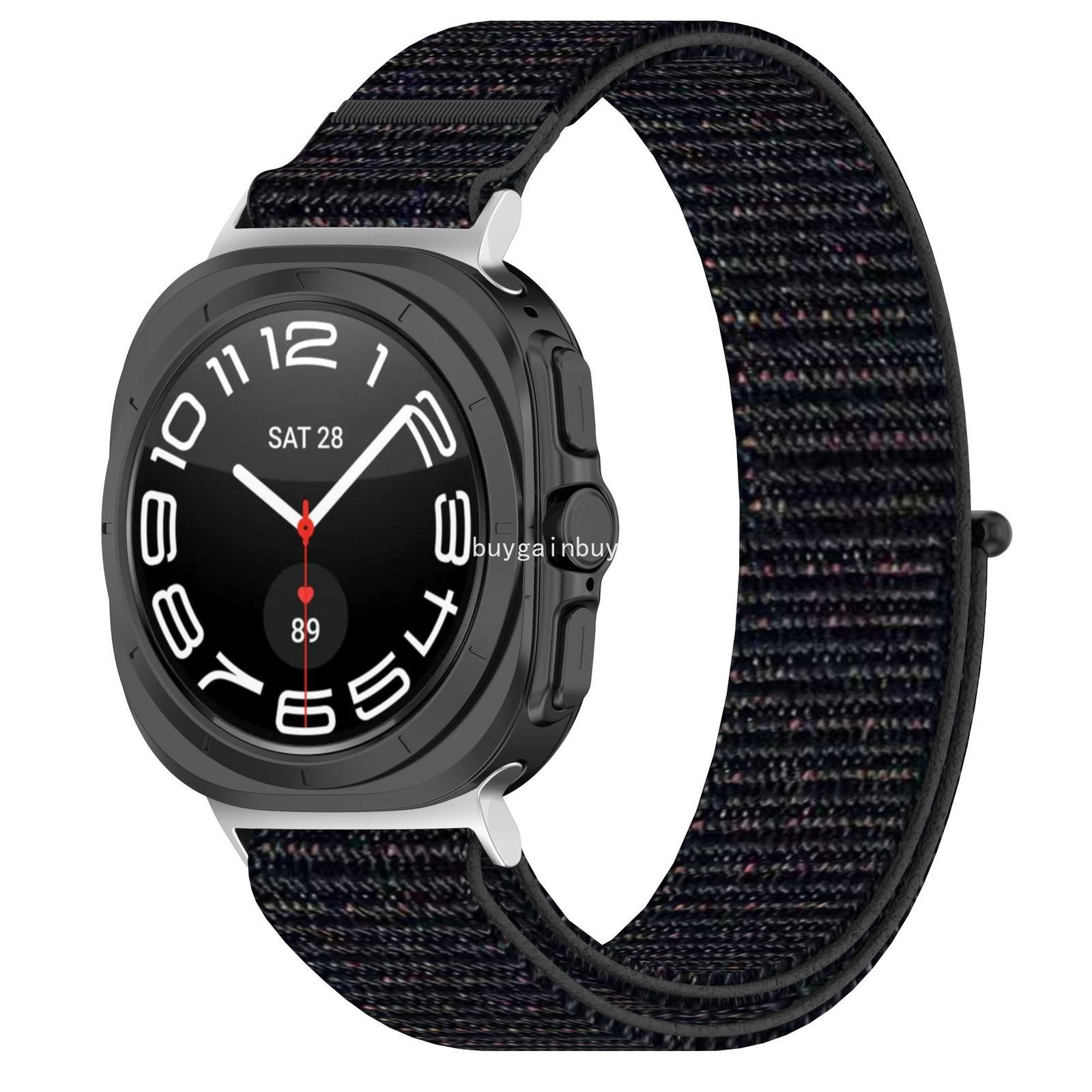 For Samsung Galaxy Watch 7 Ultra 47mm Woven Nylon Fabric Strap Bracelet Band