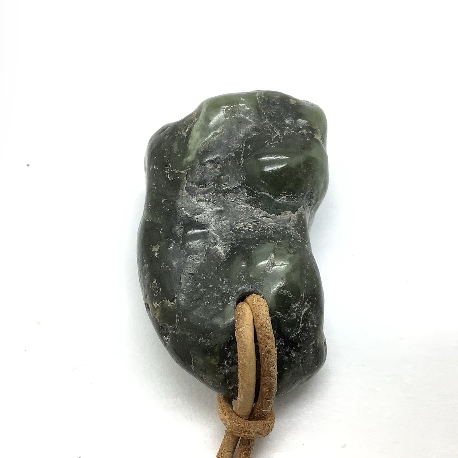 Big Sur Jade Botryoidal Pebble Pendant Green Ocean Nephrite Jade Necklace #291