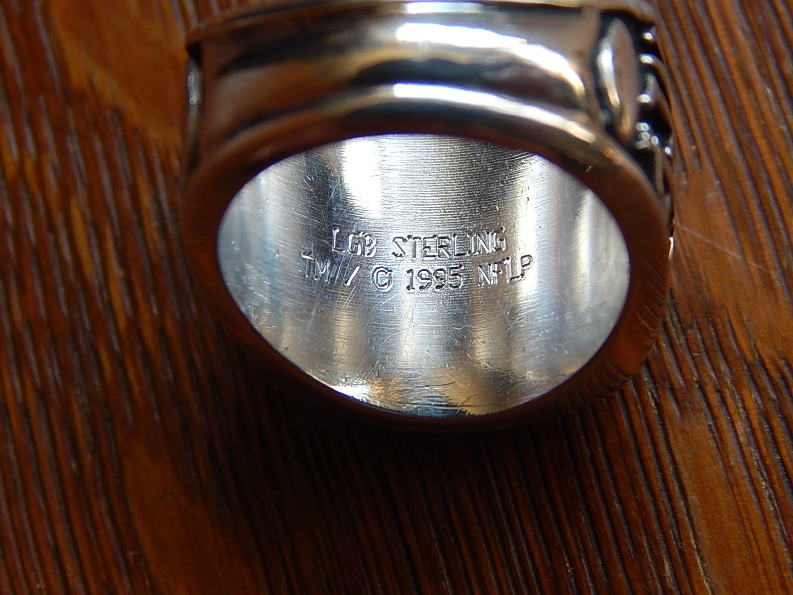 NFL Oakland Raiders Ring Sterling Silver 1995 Football Mens Ring 9.5 31 Grams