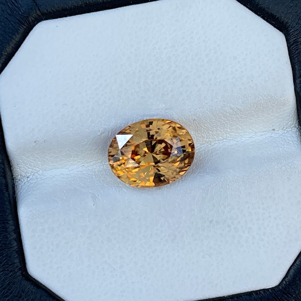 Natural Mustard Yellow Zircon 7.61Ct Oval Cut | Vietnam | Loose Gemstone