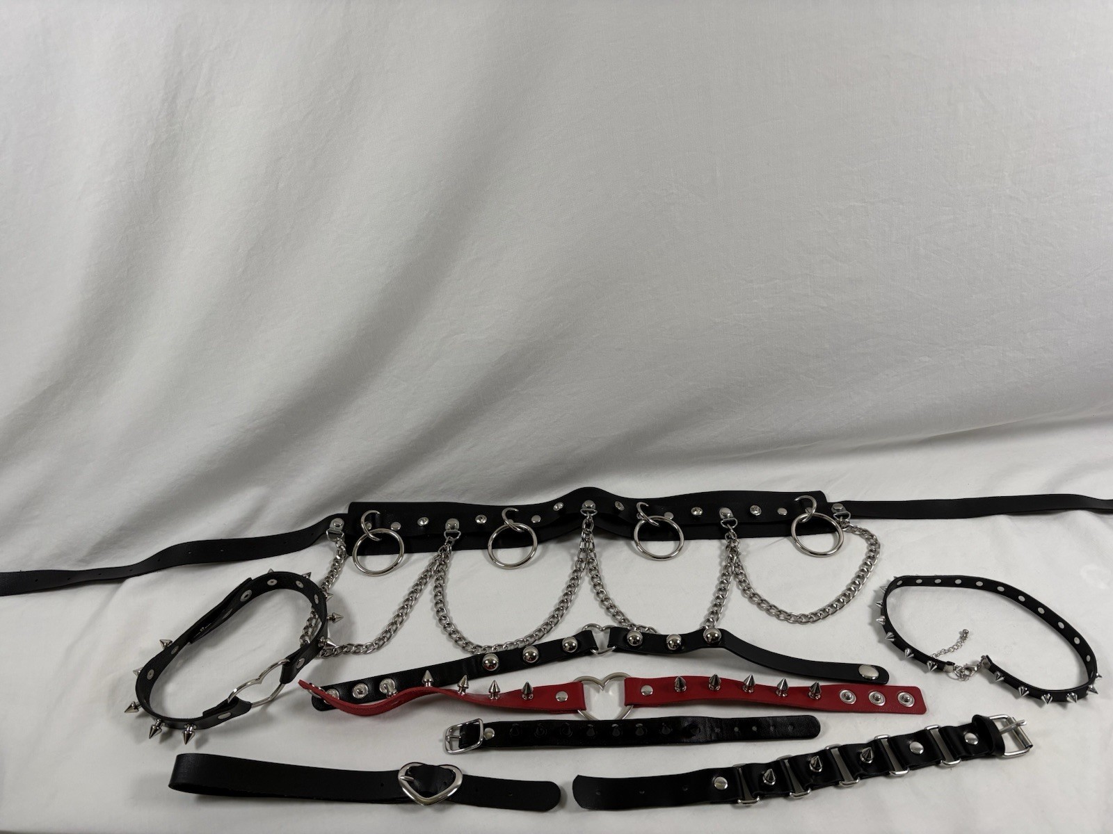 Goth Punk Jewelry Lot Bracelets Chokers Studded Spiked Chain Grunge Emo