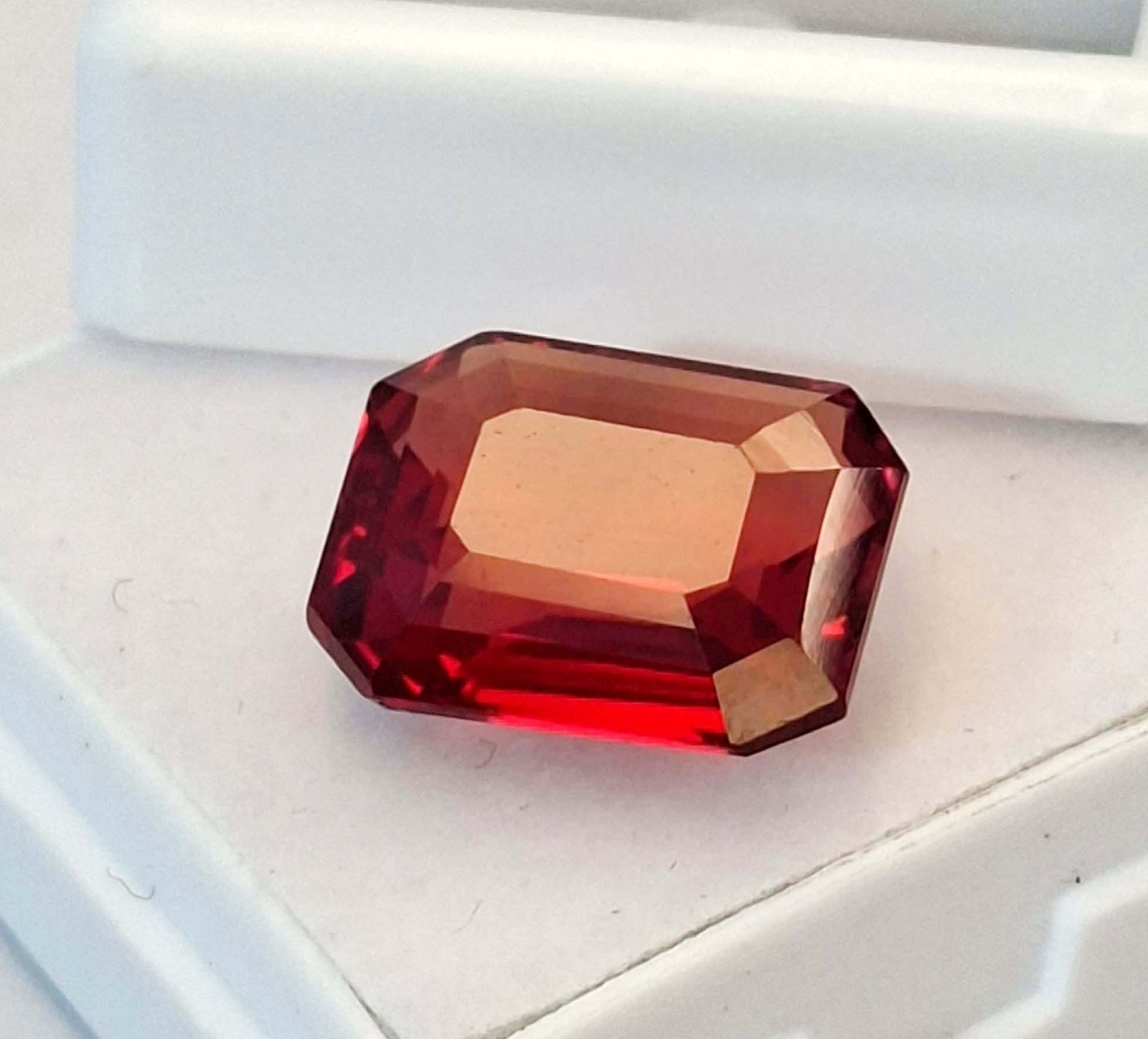 Hessonite Garnet Emerald Cut 8-10 Ct Natural Certified Loose Gemstone RK389