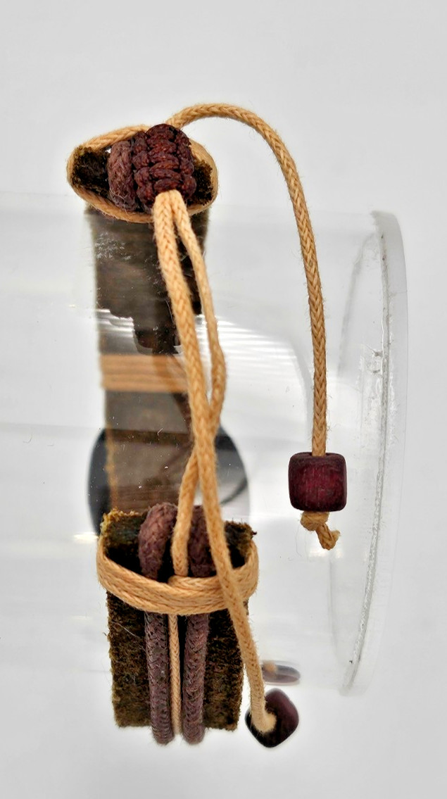Adjustable Leather Cord Bracelet Engraved Manatee Wood Medallion Boho