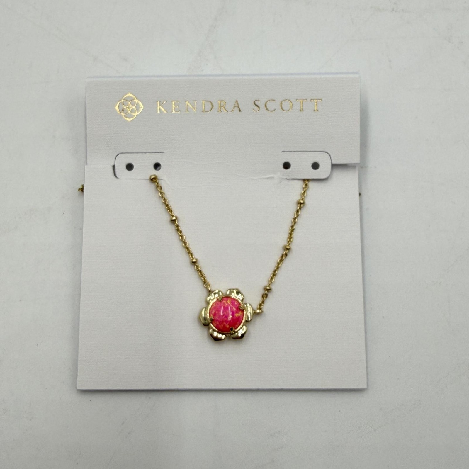 Kendra Scott Susie Short Pendant Necklace, One Size, Gold/Hot Pink Opal