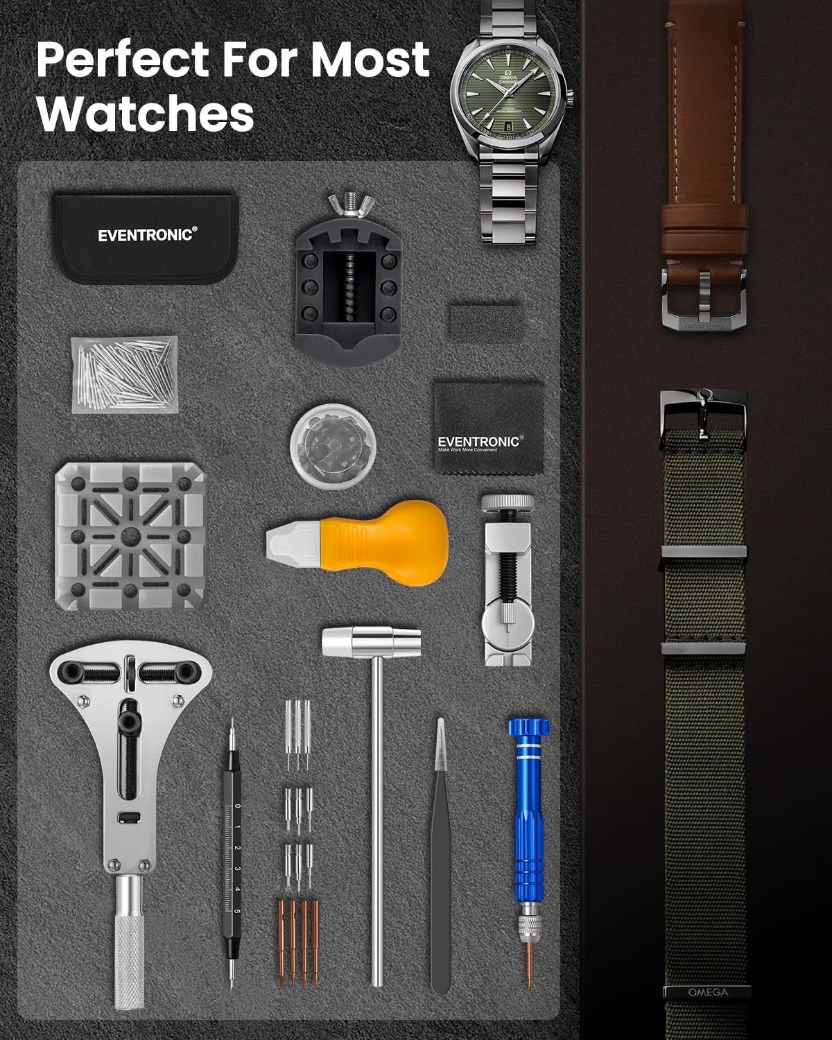 【New Upgraded】 Watch Repair Kit Professional 154PCS, Watch Link Removal Kit, Wat
