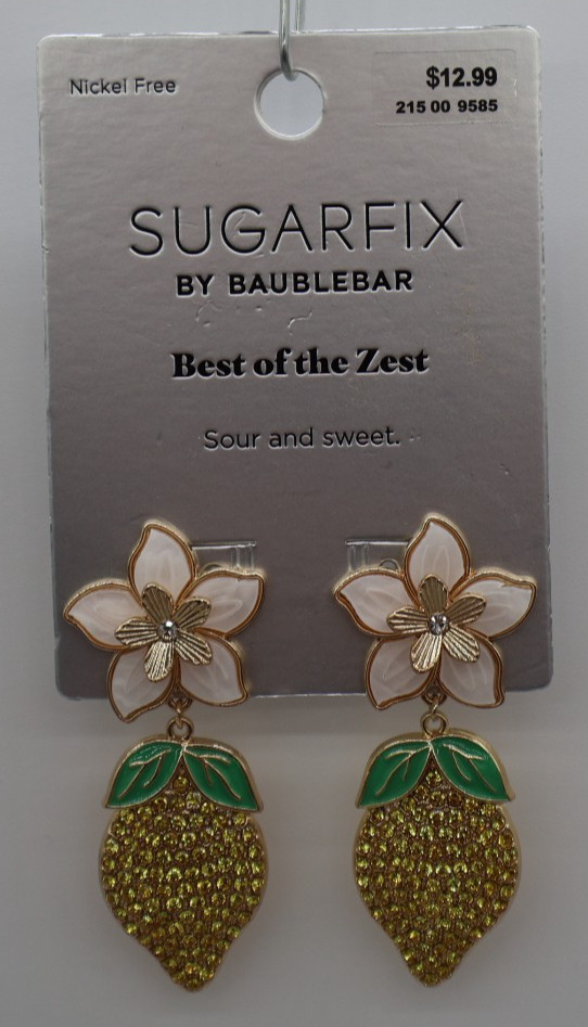 SugarFix by BaubleBar Best of the Zest Sour And Sweet Lemon Earrings – NWT