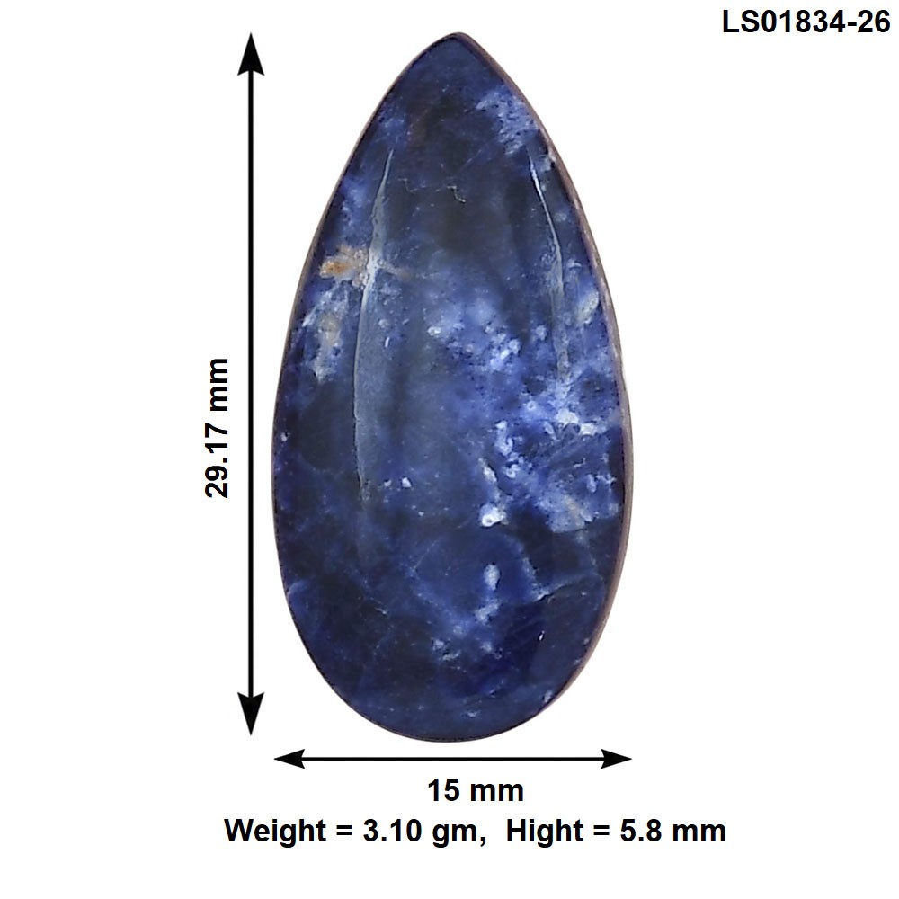 Natural Sodalite 29.17x15x5.8 mm Pear Shape Polished Loose Gemstone LS01834-26