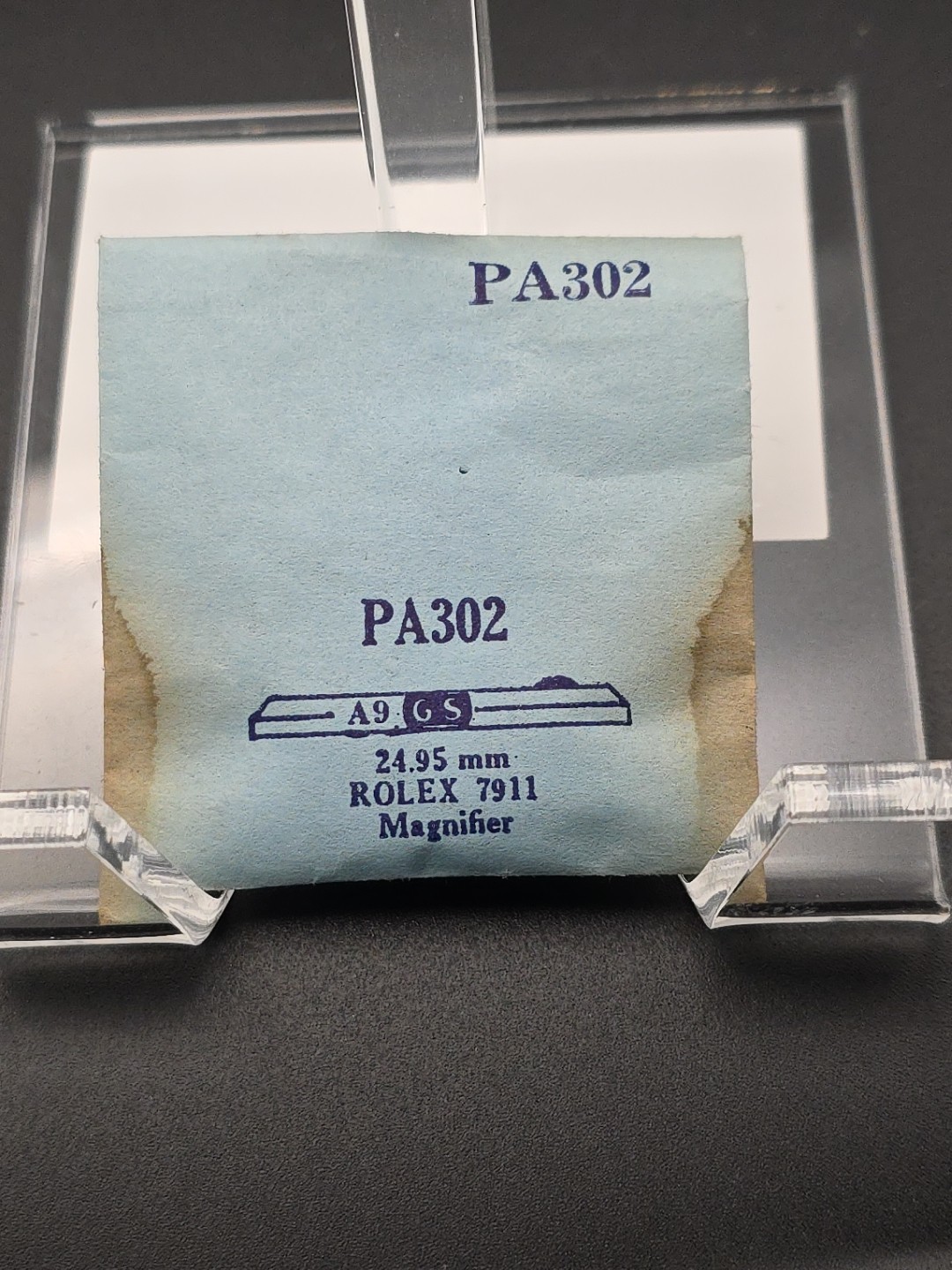G-S Watch Crystal PA302 24.95mm Rolex 7911 Magnifier
