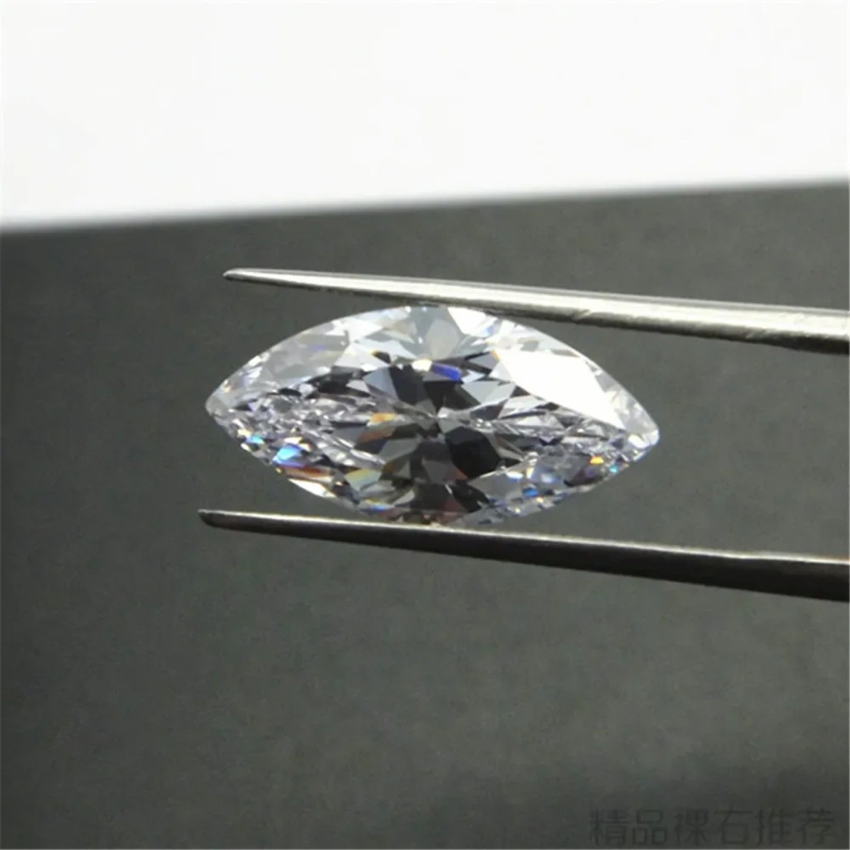 Cubic Zirconia Marquise Cut Gemstone Faceted Transparent White Cubic Zirconia