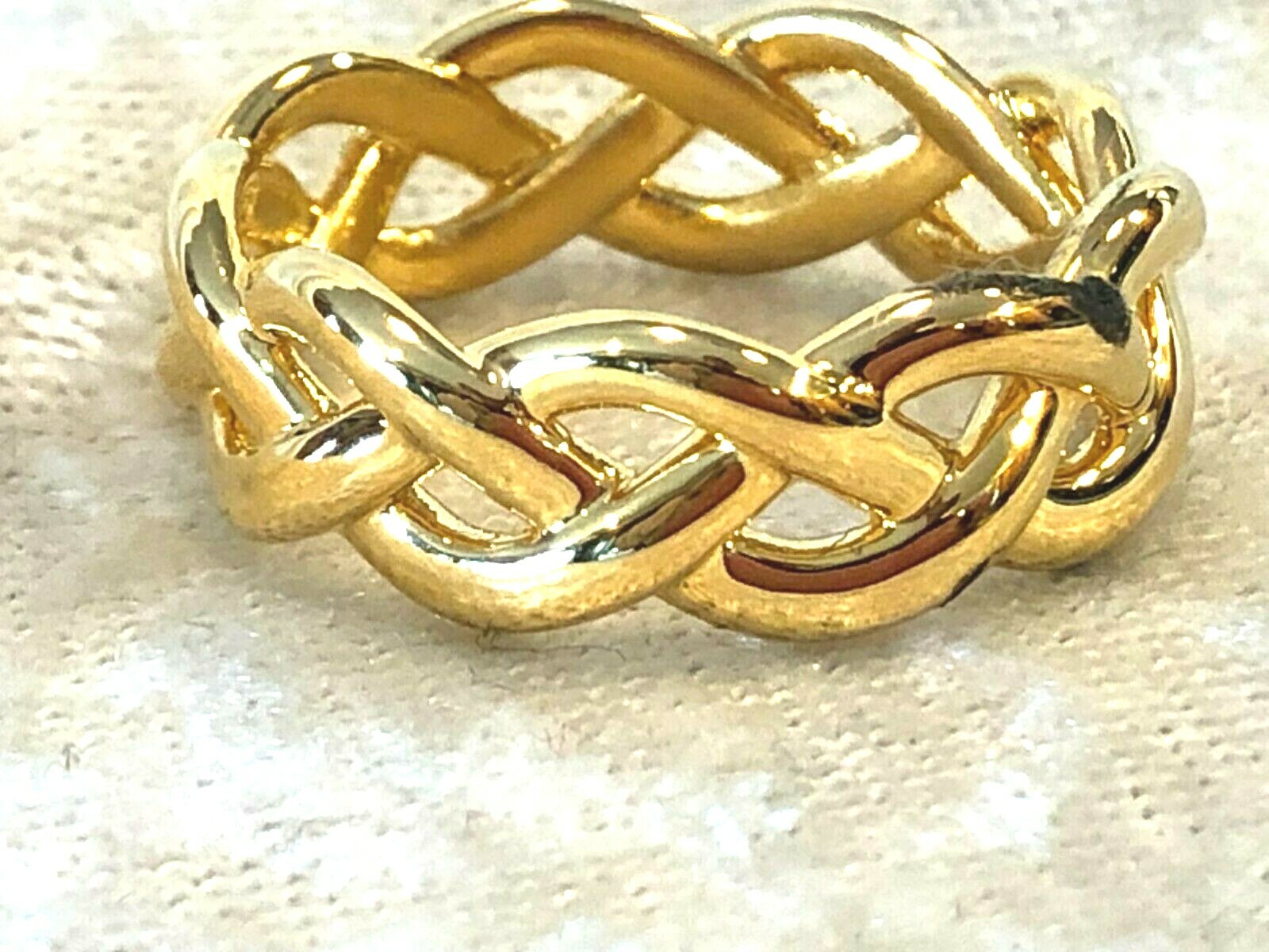 ORO NUOVO POLISHED 14K GOLD OVER RESIN BRAIDED BAND SIZES 7,8,10,11 (M4627-1262)