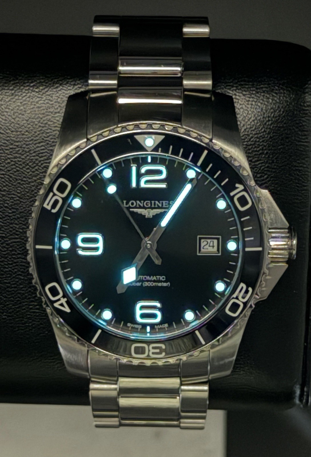 Longines HydroConquest 41mm Auto L3.781.4.56.6 Black Ceramic Full Set 2023