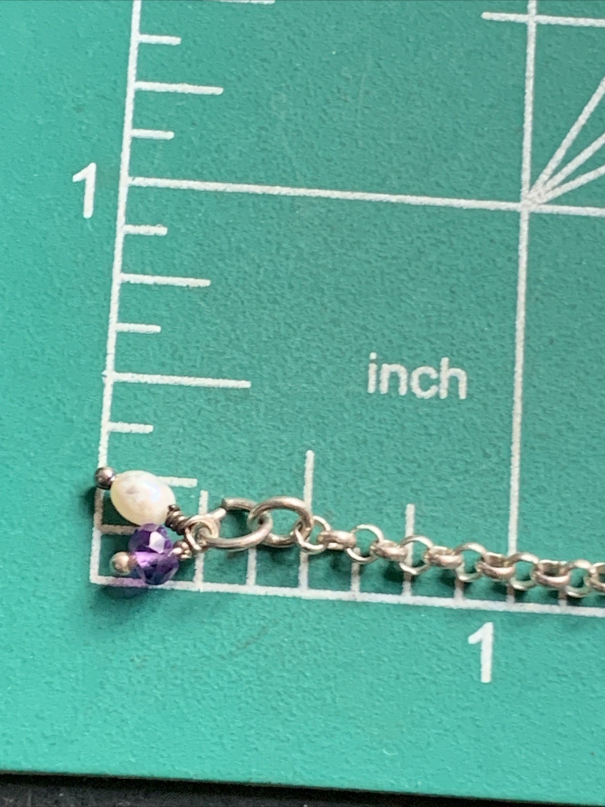 STERLING SILVER 925 Lot Necklace Charms SS18 Simple Chain Dainty Pearl Purple