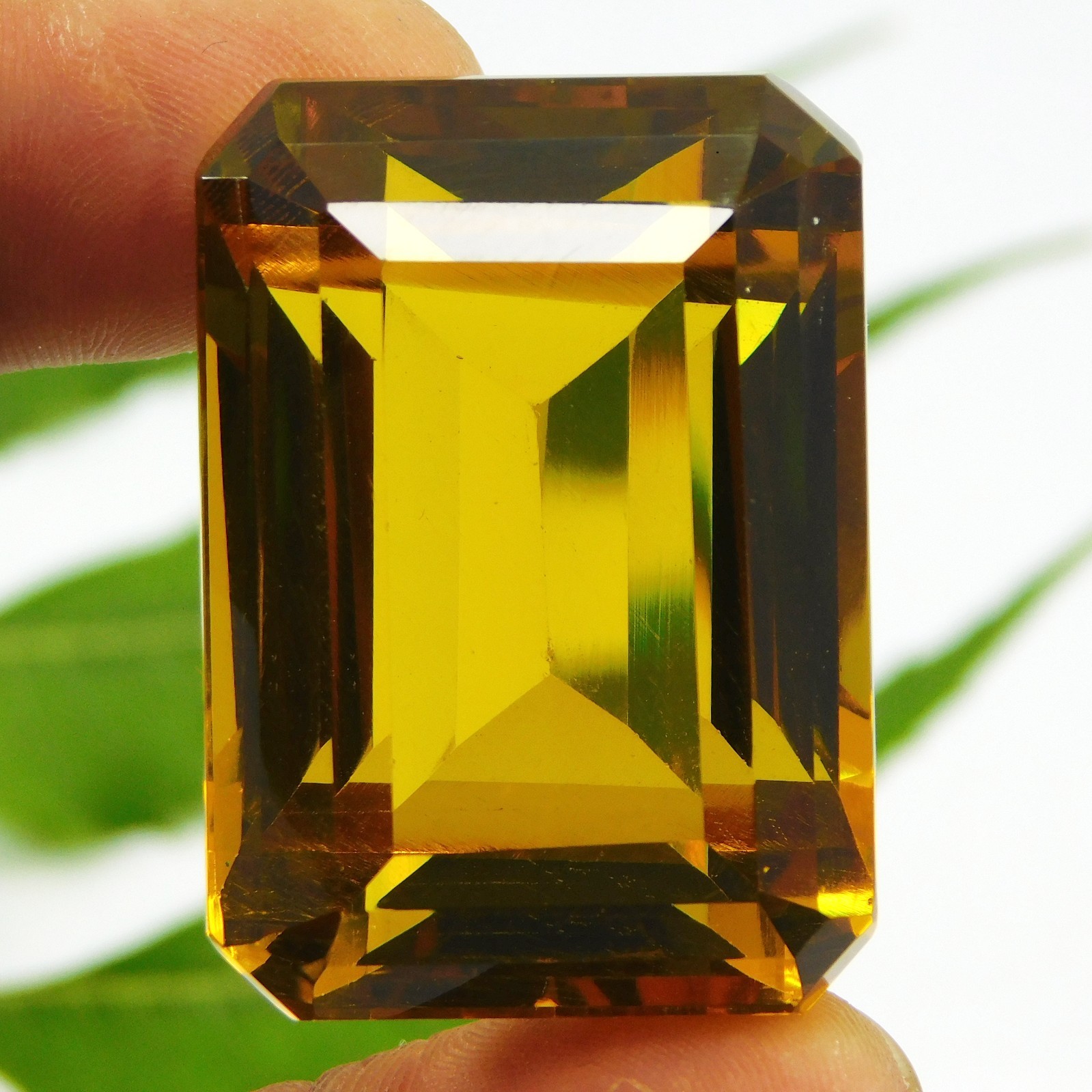Certified 190.00 Cts Natural Mogok Painite Orange Yellow Emerald Shape Gemstone