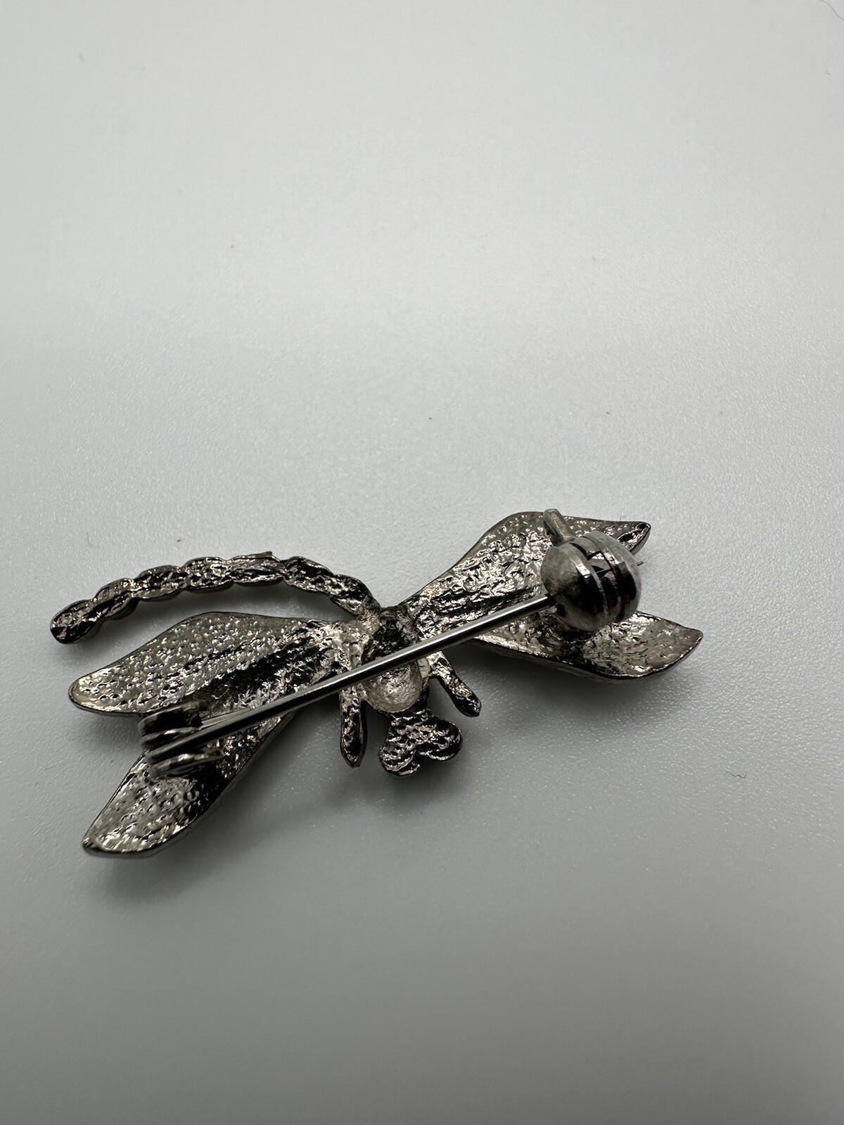 Silver Rhinestone Dragonfly Brooch 3.6 x 2.4 cm BB4