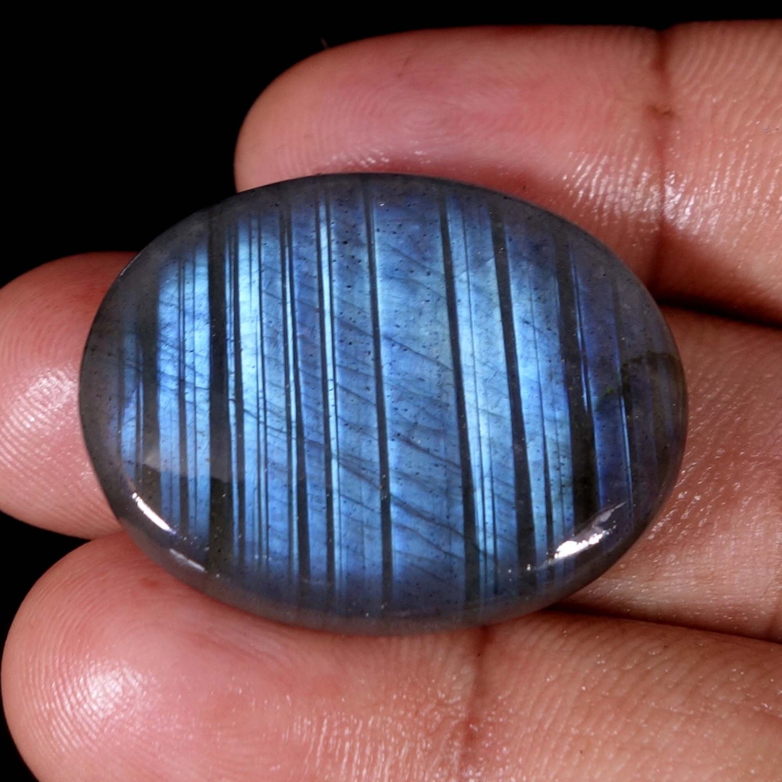 47.40 Cts 25X32X06 mm Natural Blue Fire Labradorite Oval Cabochon Gemstone