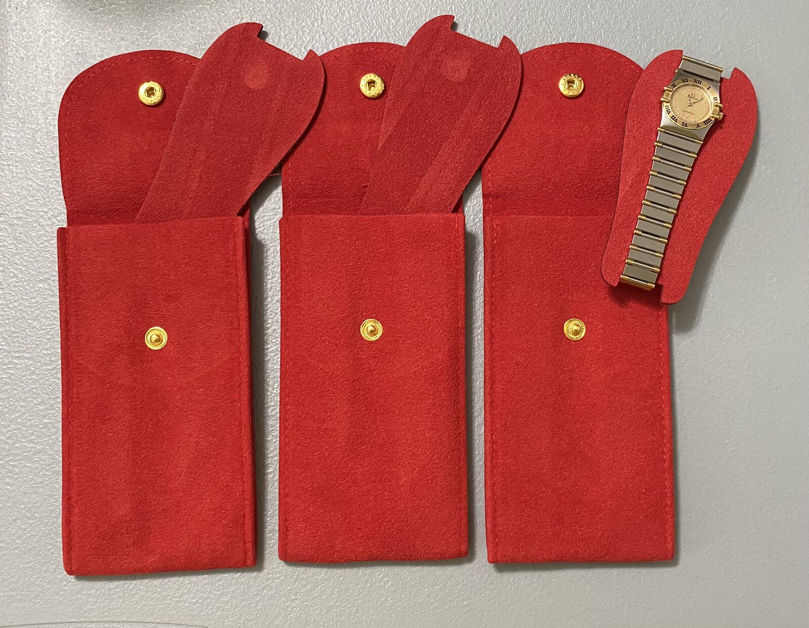 OMEGA RED  POUCH/ TRAVEL POUCH/SERVICE POUCH WITH INSERT FAST SHIPPING USA
