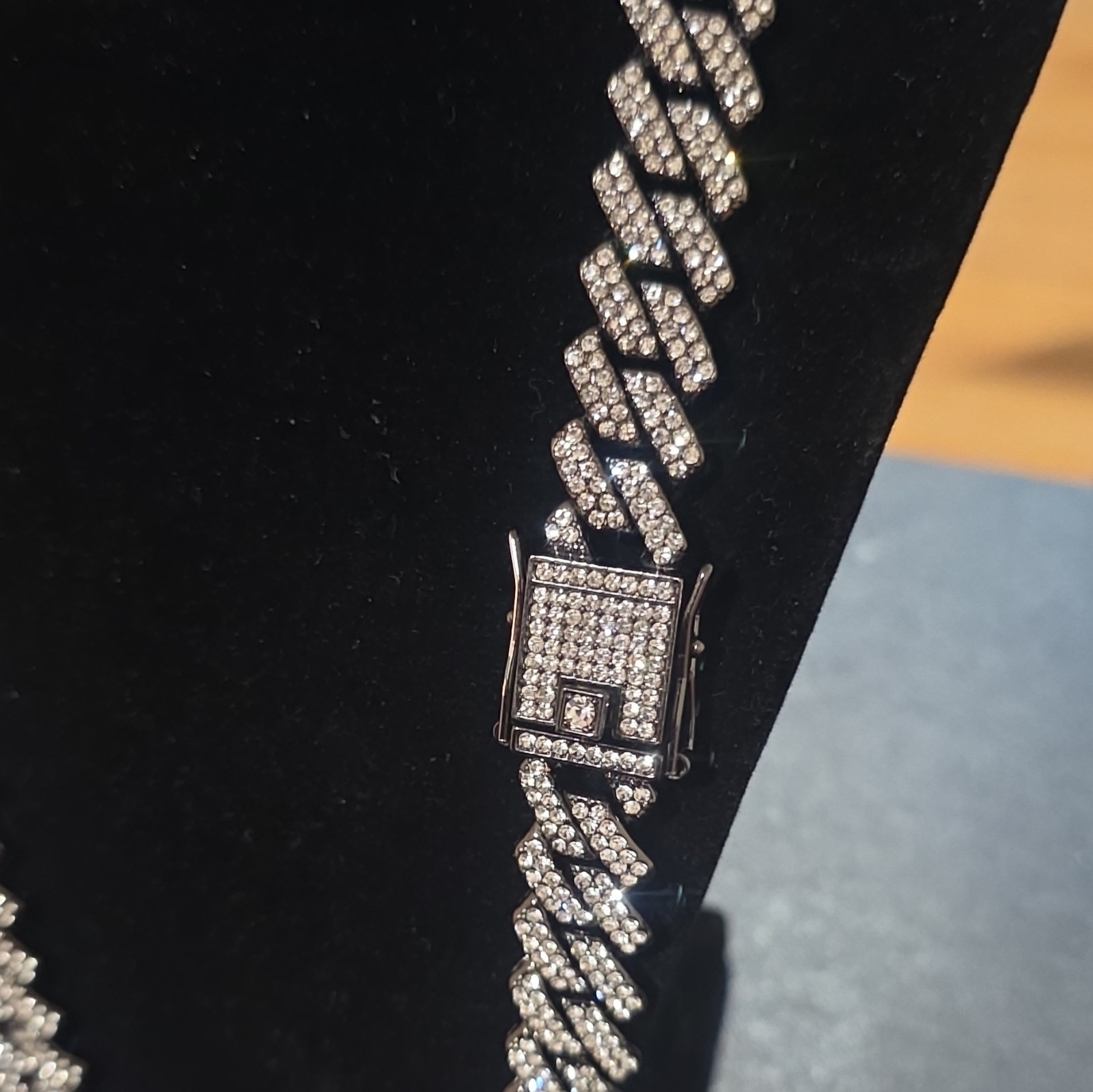22 Inch, 12.7mm Reversible Cuban Link Chain Necklace,