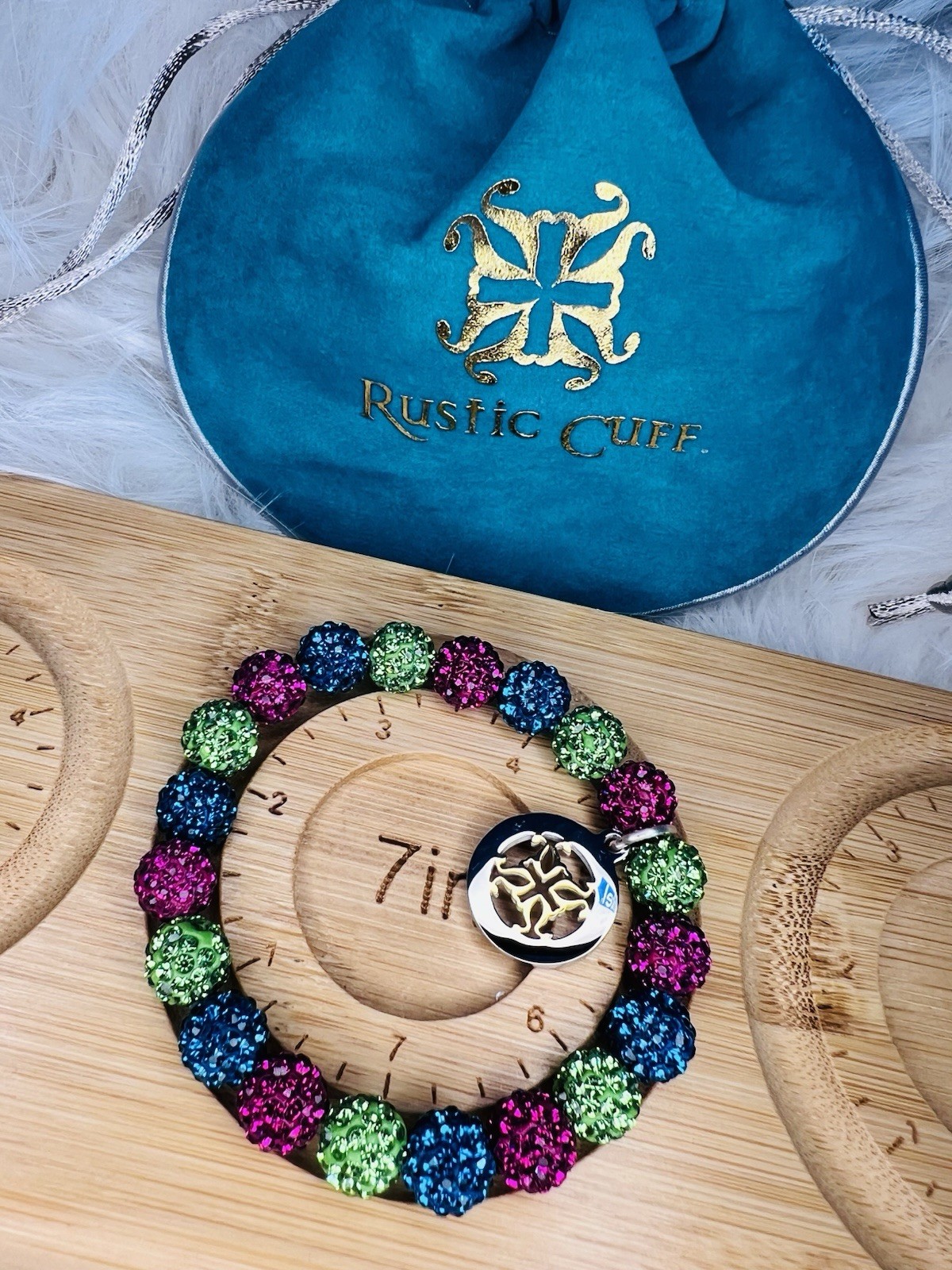 Rustic Charm Bella Cuff Shamballa Bracelet Vibrant Multicolor New Sophisticated