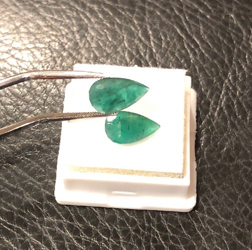 2.50CT NATURAL EMERALD LOOSE GEMS-TRANSLUCENT PEAR ~ 11×6.5x3mm-HIGH GRADE- 2pcs