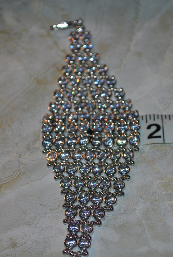 Henri Bendel Crystals Mesh Bracelet Silver