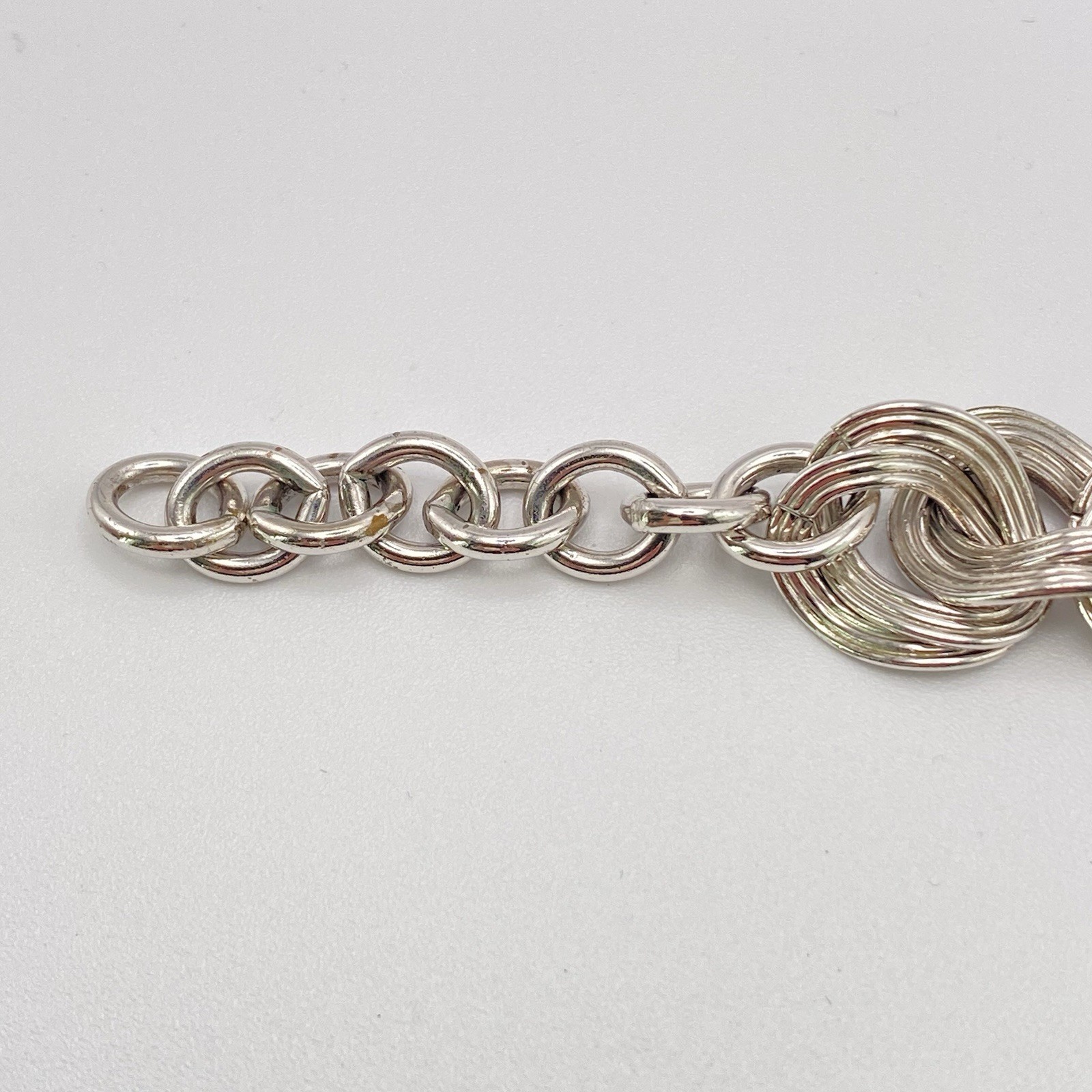Monet Double Curb Link Necklace Silver Tone Vintage Hook Closure 1980s 20”