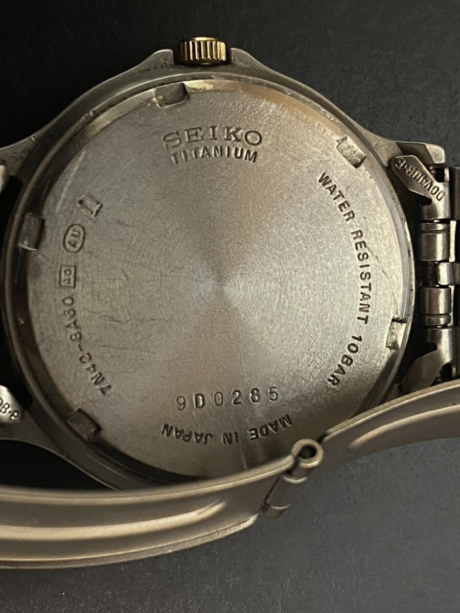 SEIKO titanium 7N42 8A60 wristwatch
