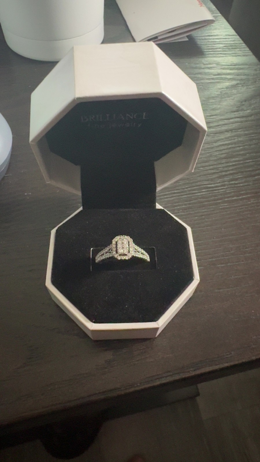 Brilliance 1/2 carat lab grown diamond Engagement Ring, sterling silver