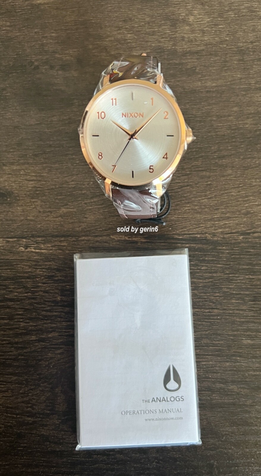 Nixon Arrow Rose Gold & Silver Watch, Brown Leather Strap, 38mm, A1091 2369, NIB