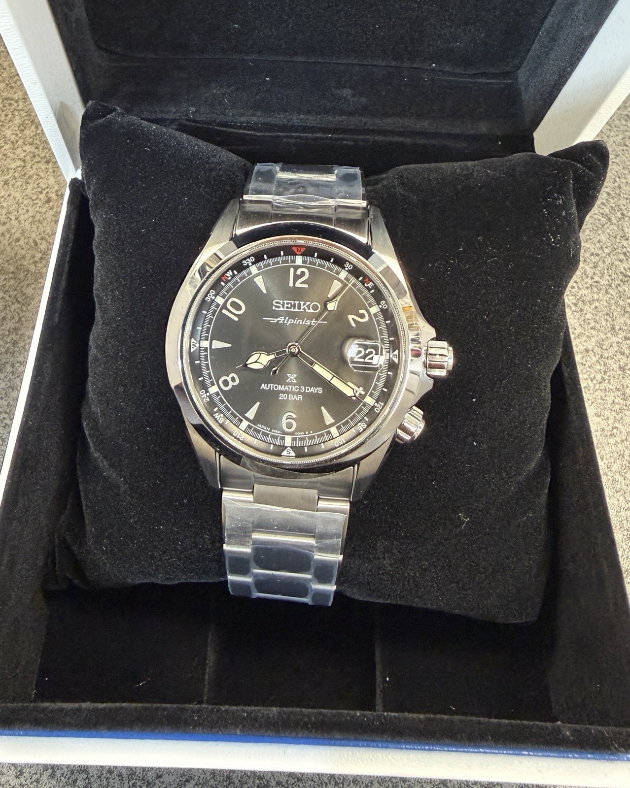 Seiko Prospex Alpinist Black Dial Steel Bracelet Watch SPB505 New With Tag Japan