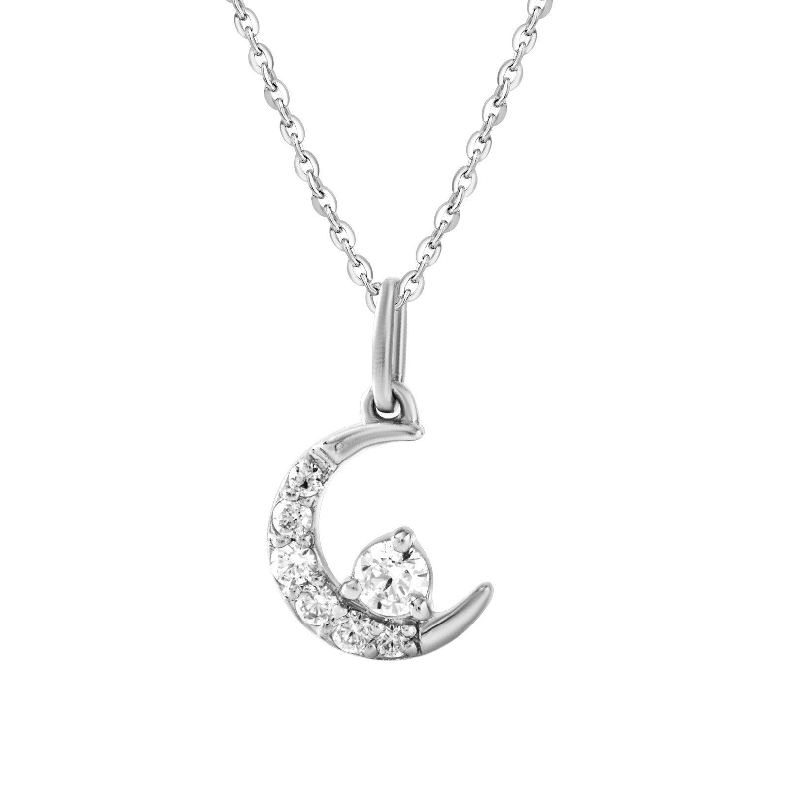 0.15 Ct Round Cut Lab Grown Diamond Women’s Pendant Chain 925 Sterling Silver