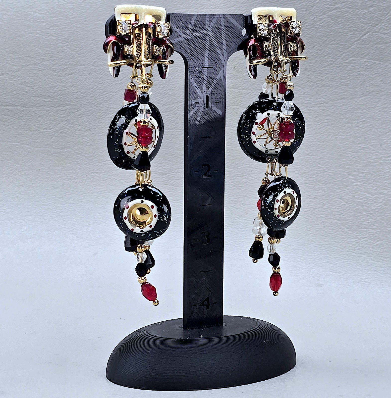 Earring Display Stand Clip On Pierced Jewelry Holder Reseller Photo Scale Slots