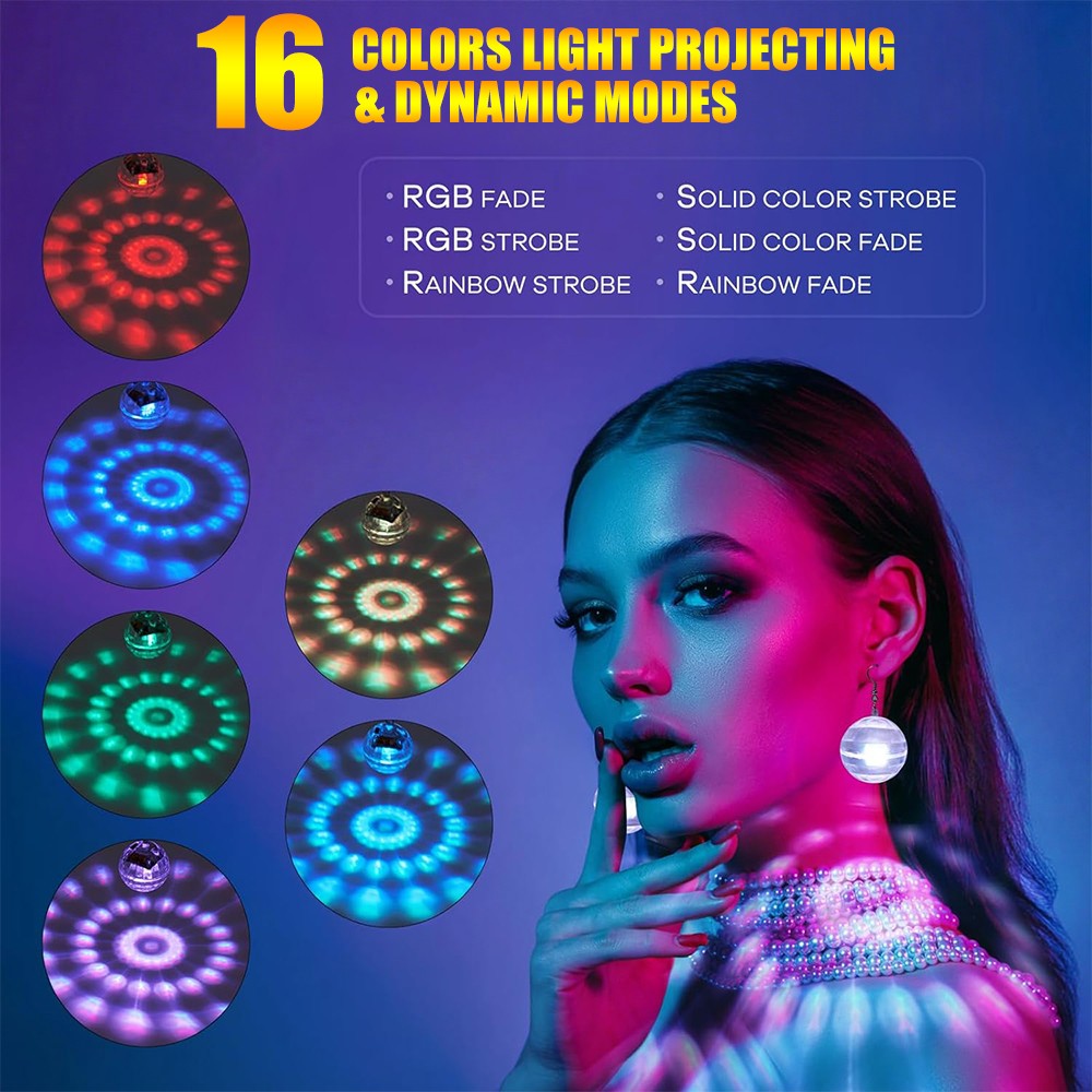 Disco Ball Earrings USB Rechargeable LED Light Up Party Gifts for Women Girls