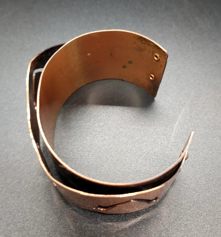 Vintage Copper 1 1/4 Inch Wide Bracelet Cuff
