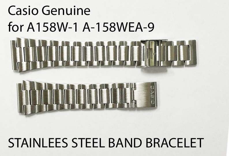 Casio OEM A158 A164 A168 Original Bracelet Stainless Steel Replacement Band NEW