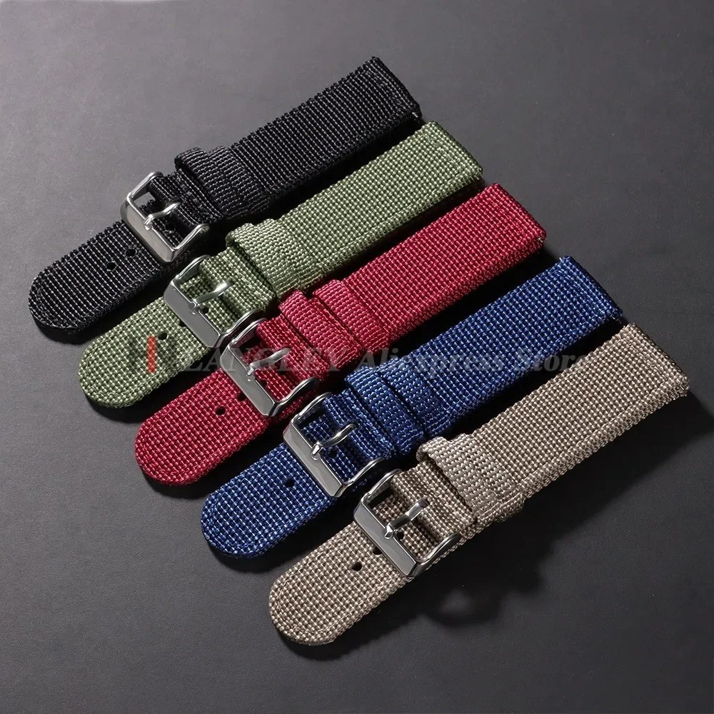 Canvas Quick Release Watch Strap 18,20,22,24mm Military Fabric Band Men Women
