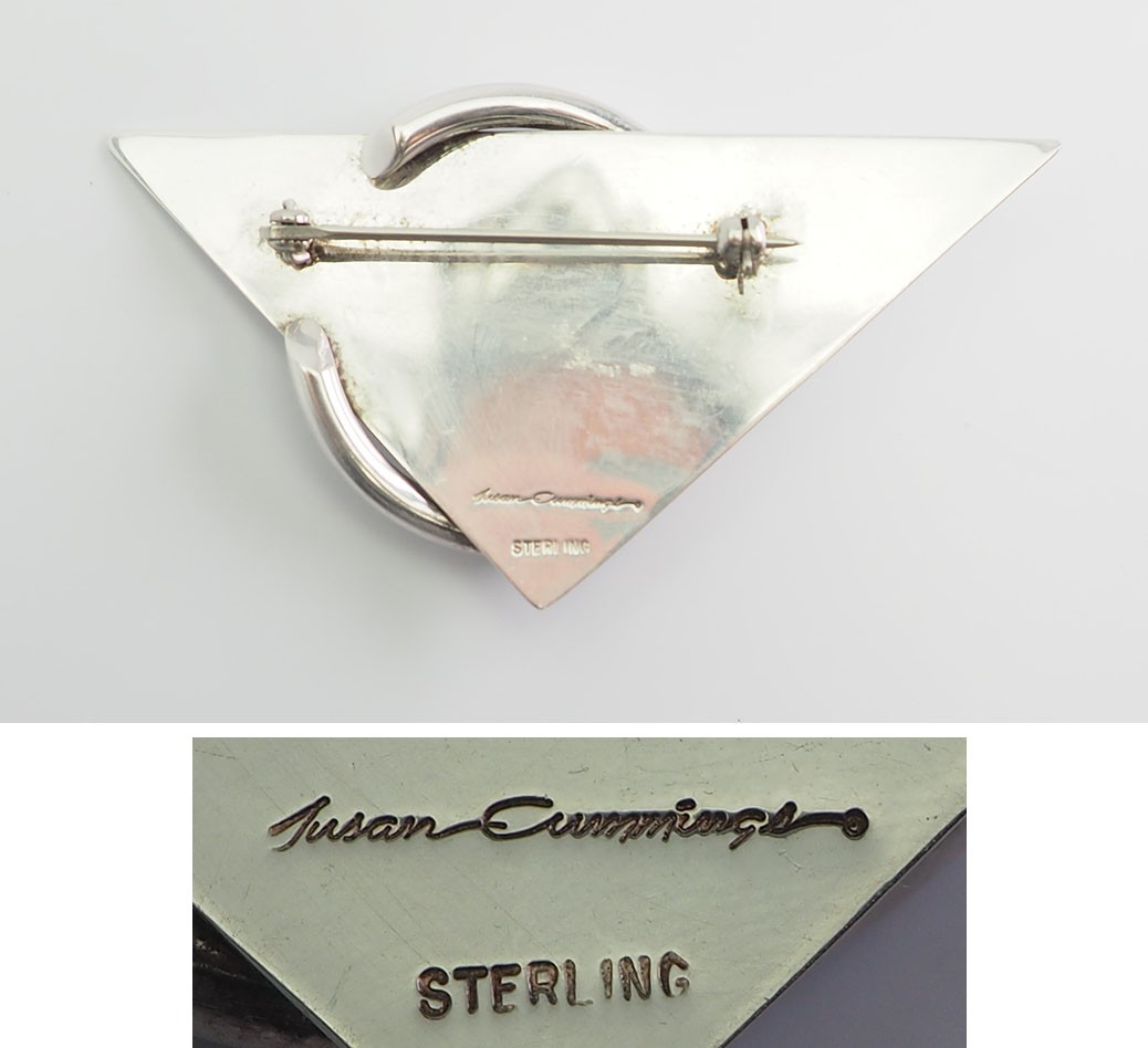 Vintage abstract modernist modern sterling silver designer pin by Susan Cummings