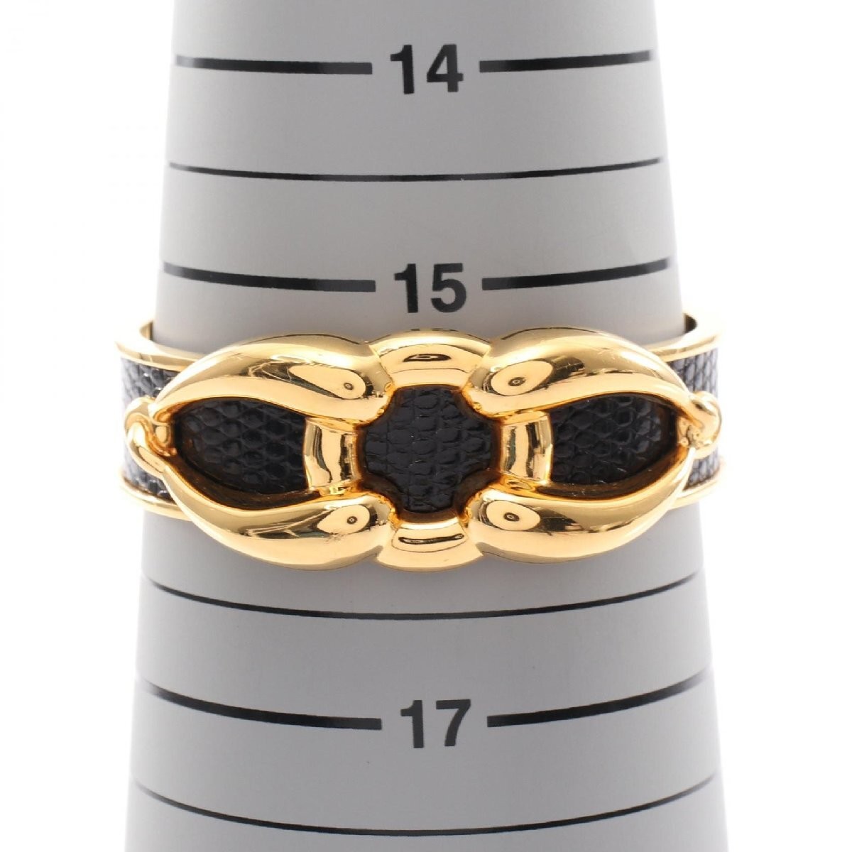 Hermes Gold Plated Lizard Bangle Accessories 2.8in Diameter