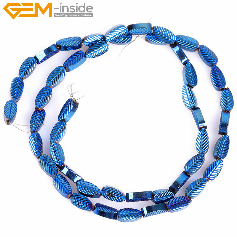 Blue Metallic Coated Hematite Spacer Beads Stone Jewelry Making Non-magnetic