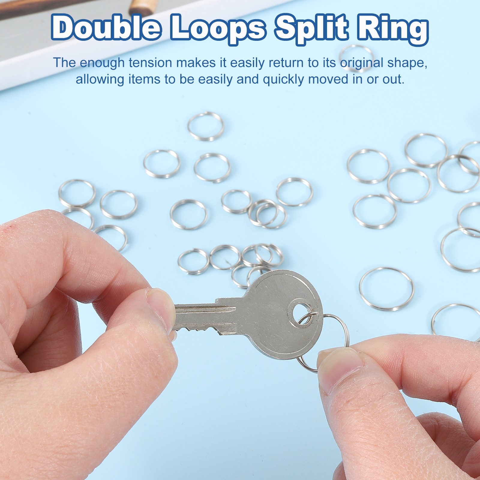 100Pcs 14mm Double Loops Split Rings Small Round Jump Ring Connector Silver