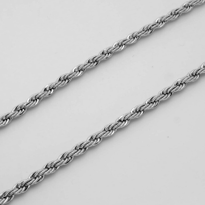 Wholesale Stainless Steel Twist Rope Chain Necklace For Pendants Mens & Womens