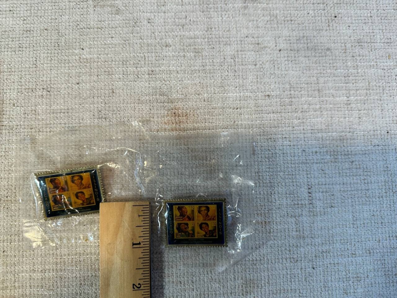 Lot 2 Vintage USPS Gospel Stamp Pins 1998 Illinois NOS 033 292