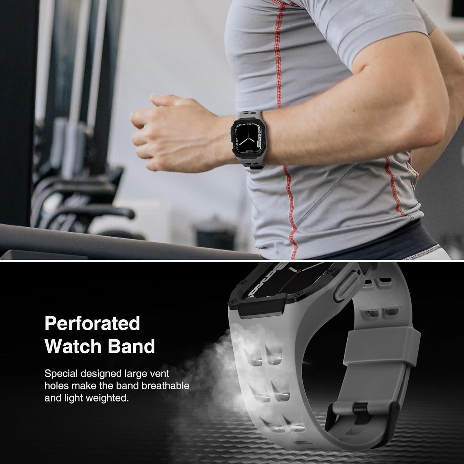 Compatible with Apple Watch Band 45mm 44mm 42mm with Bumper Case