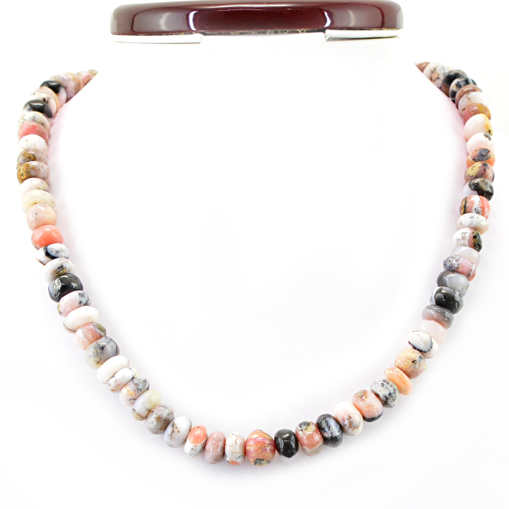 299.60 CTS EARTH MINED PINK AUSTRALIAN OPAL ROUND UNTREATED BEADS NECKLACE (RS)