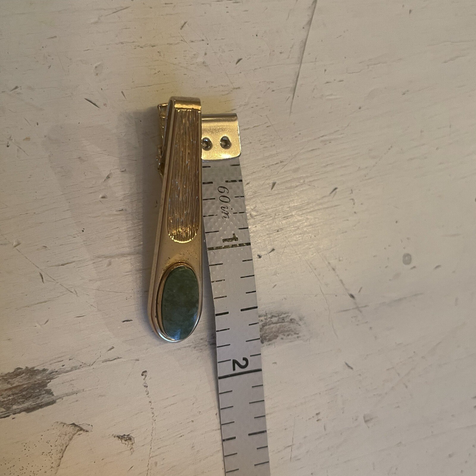 Anson Tie Clip Tie Bar Green Stone Grandpa