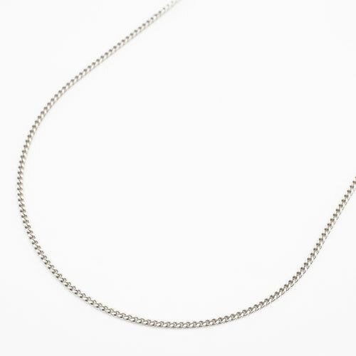 Pt850 Solid Platinum 1.3mm 2-Sided Curb Link Chain Necklace 17.75″ Adjustable