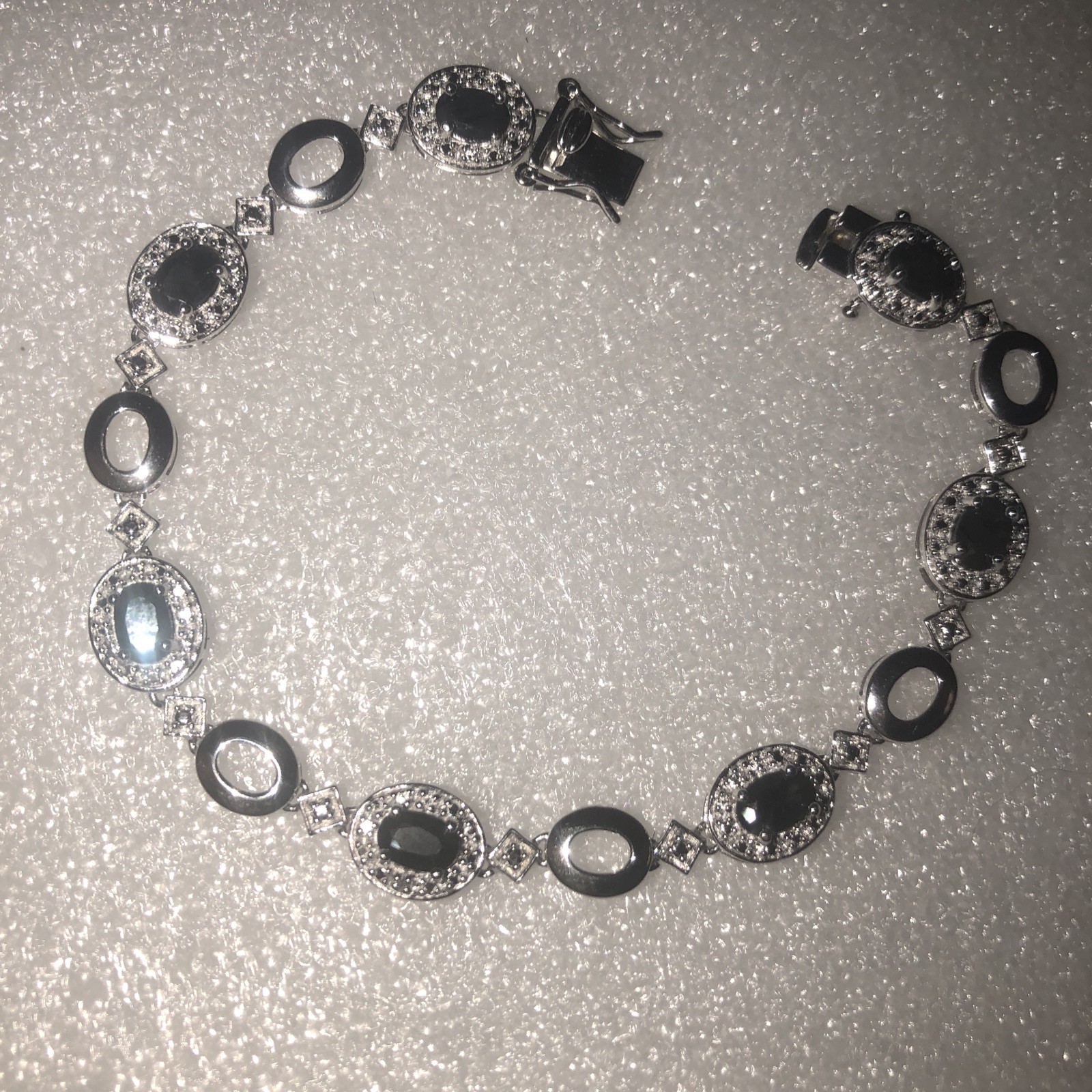 Ross Simons Bracelet Presidium Shows Blue Topas? Looks Black 7 Inches Long