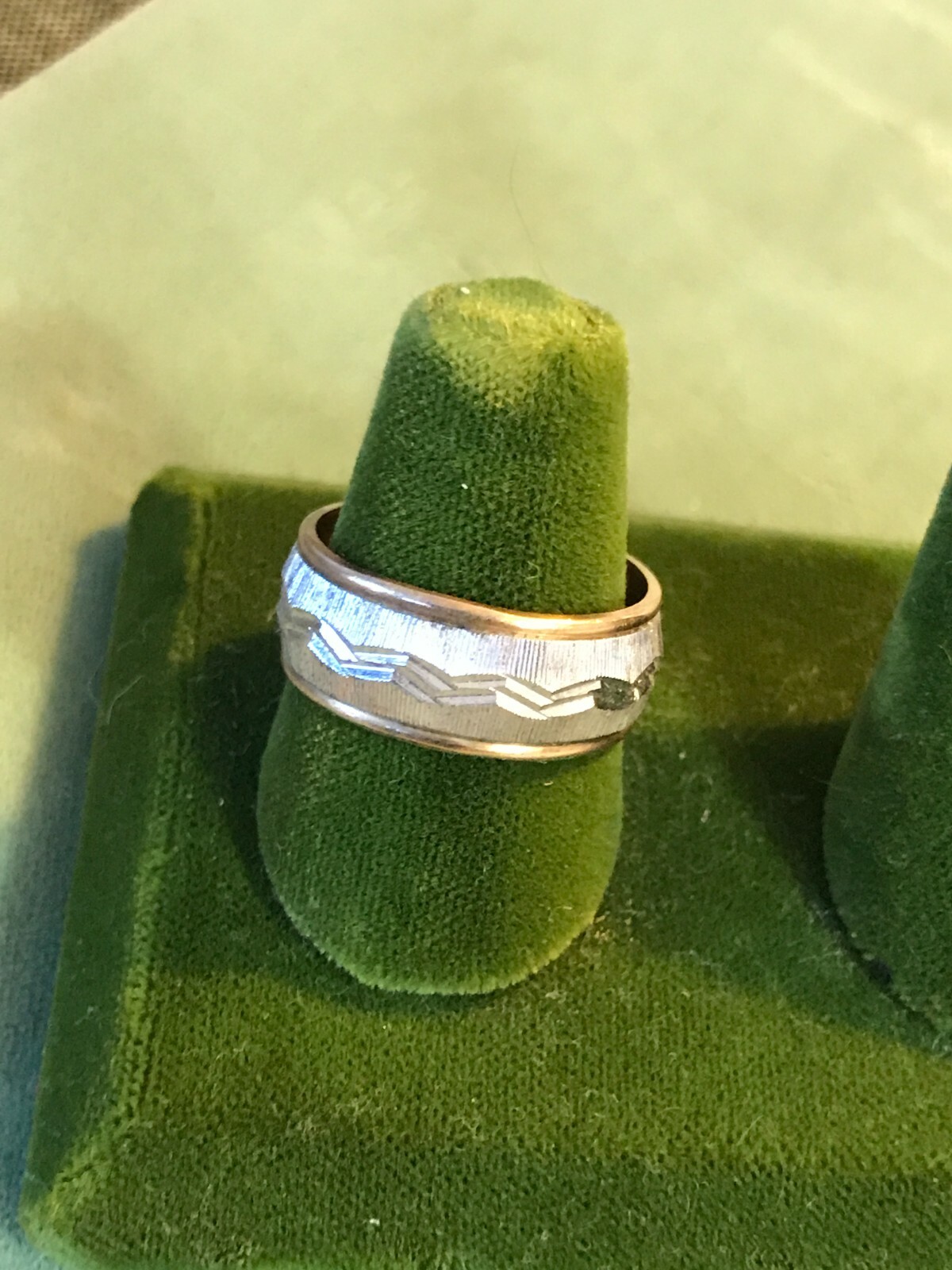 Vintage Stamped 10kt Gold Filled & Sterling Silver Ring Band Sz 6 WS JD Schlang
