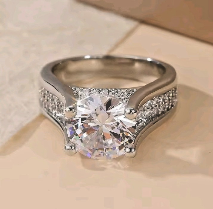 Blue Green Rectangle Moissanite Style Ring Adjustable Statement Party Gift