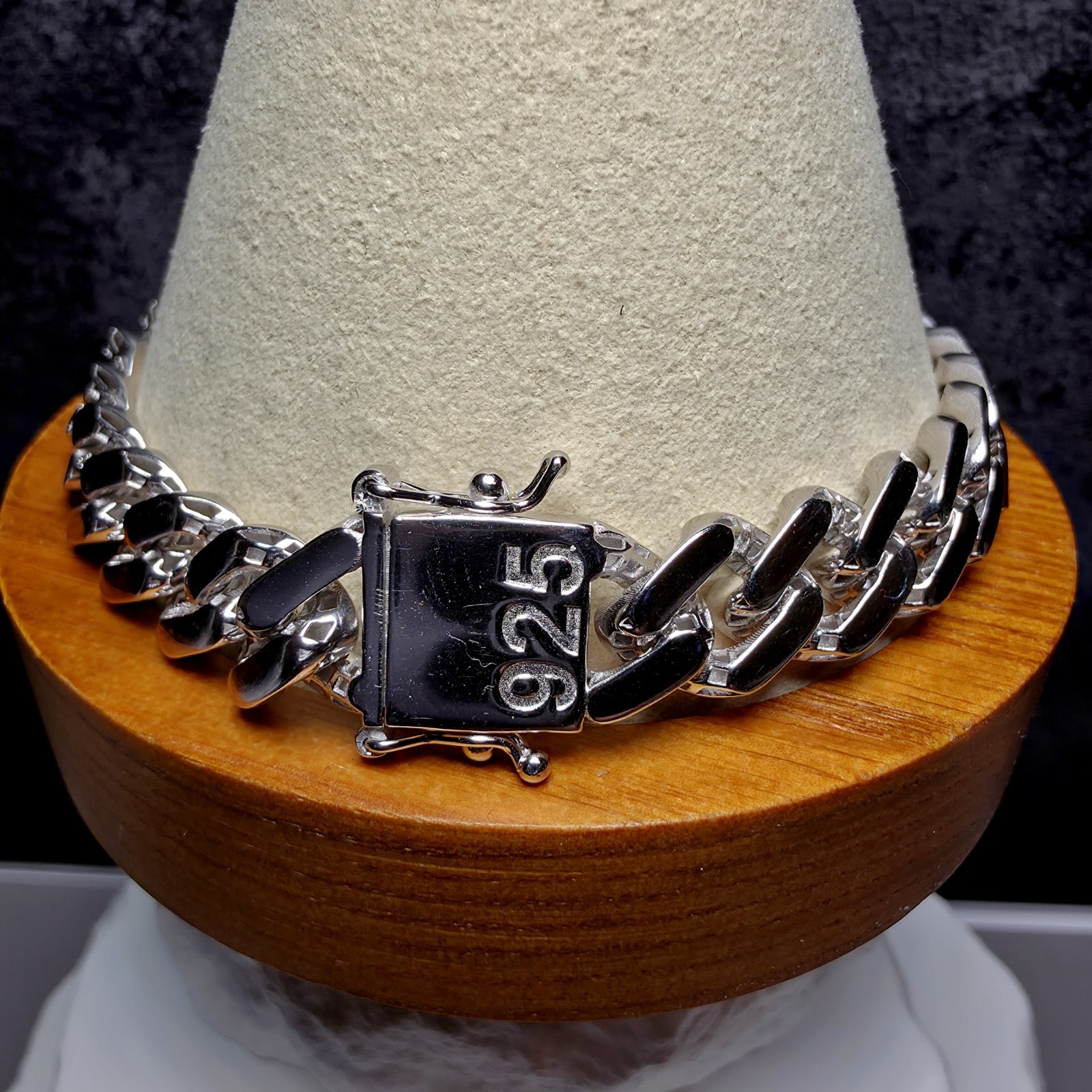 925 Sterling Silver Monaco Cuban Bracelet – 11mm, 9″, 29.5g