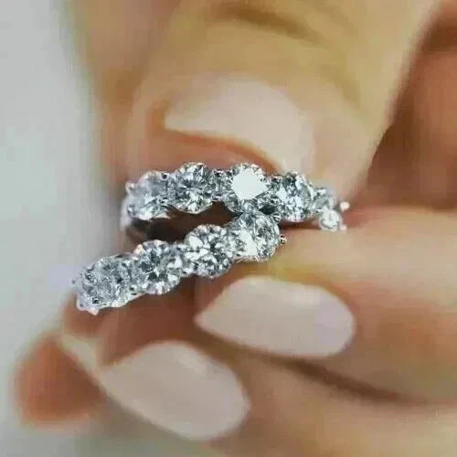 2Ct Round Cut Lab-Created Diamond Huggie Hoop Earrings 14K White Gold Finish